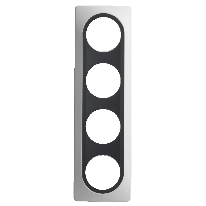 Plaque Quadruple Blanc Insert Anthracite Mat EPURE