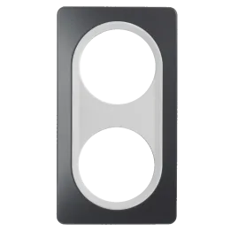 Plaque Double Gris Anthracite Insert Blanc EPURE