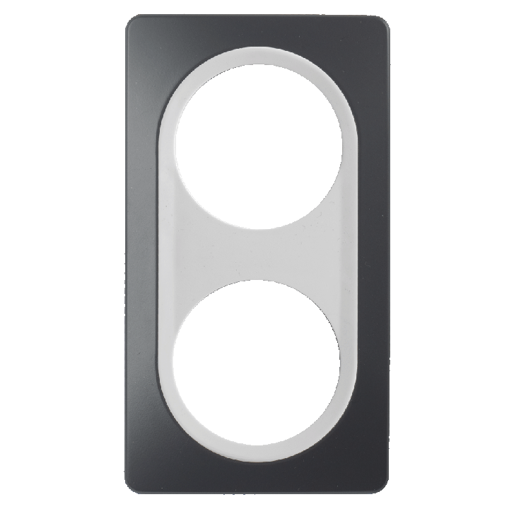 Plaque Double Gris Anthracite Insert Blanc EPURE