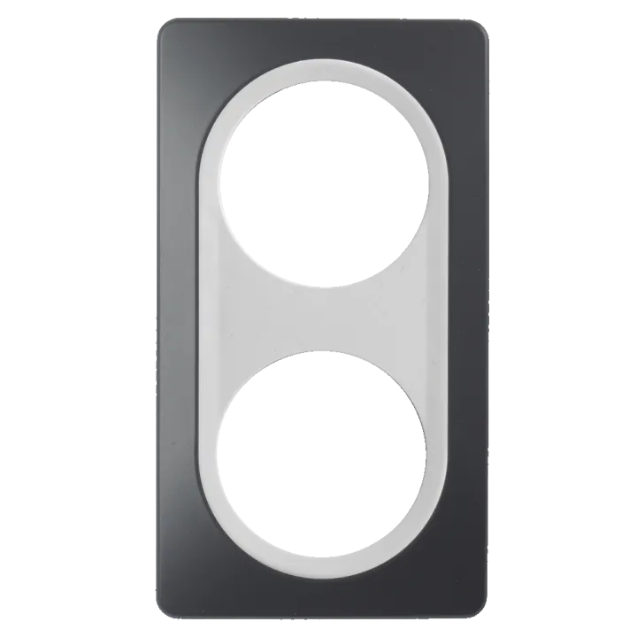 Plaque Double Gris Anthracite Insert Blanc EPURE