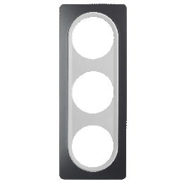 Plaque Triple Gris Anthracite Insert Blanc EPURE