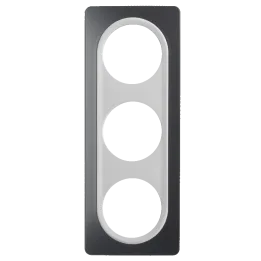 Plaque Triple Gris Anthracite Insert Blanc EPURE