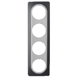 Plaque Quadruple Gris Anthracite Insert Blanc EPURE