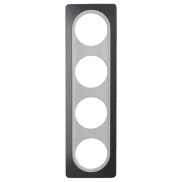 Plaque Quadruple Gris Anthracite Insert Blanc EPURE