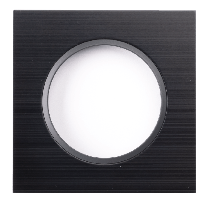 Plaque Simple Noir Brossé Cercle Anthracite EPURE