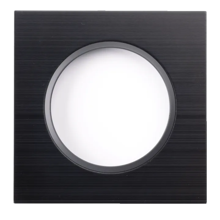 Plaque Simple Noir Brossé Cercle Anthracite EPURE