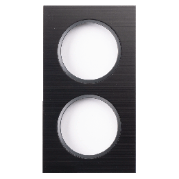 Plaque Double Noir Brossé Cercle Anthracite EPURE