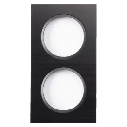 Plaque Double Noir Brossé Cercle Anthracite EPURE