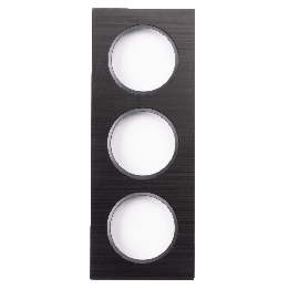 Plaque Triple Noir Brossé Cercle Anthracite EPURE