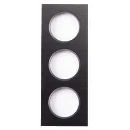 Plaque Triple Noir Brossé Cercle Anthracite EPURE