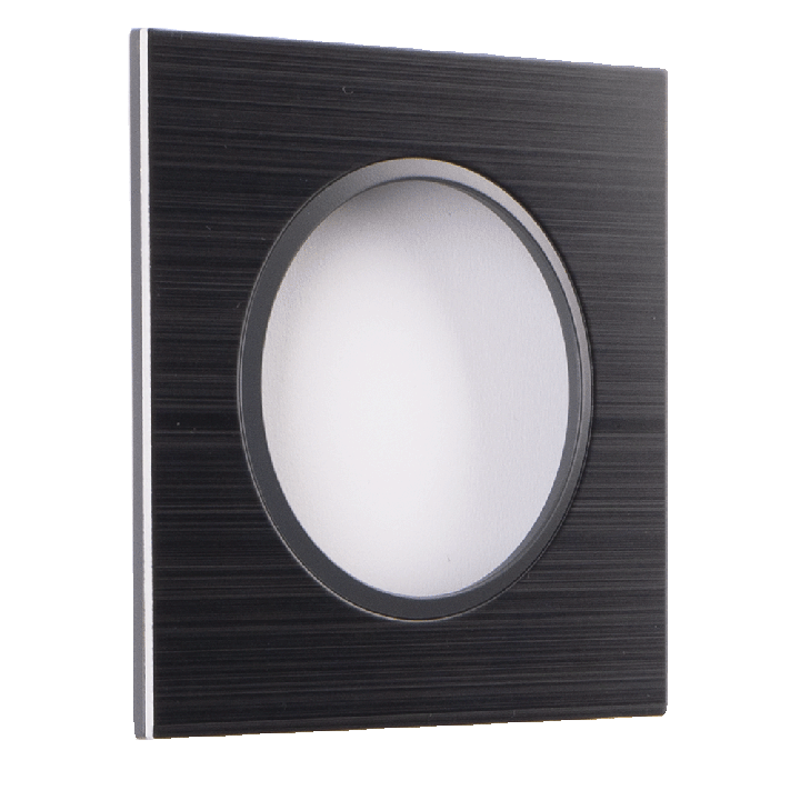 Plaque Simple Noir Brossé Cercle Anthracite EPURE