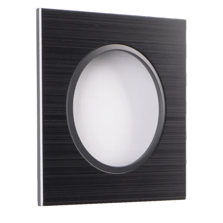 Plaque Simple Noir Brossé Cercle Anthracite EPURE