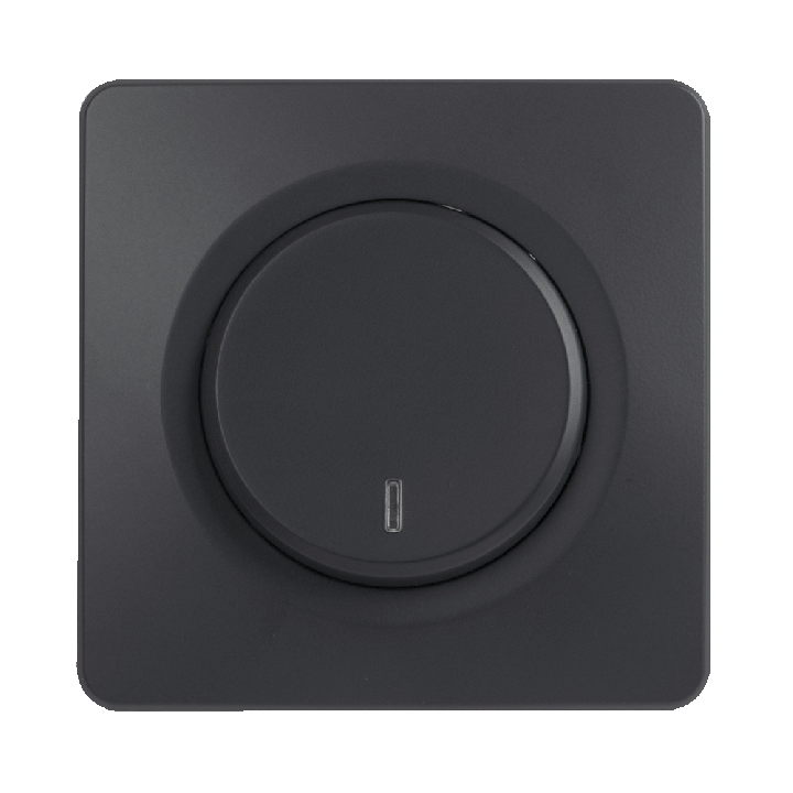 OHMTEC Epure Interrupteur Va et vient à voyant Anthracite 
