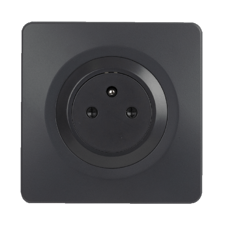 OHMTEC Epure Prise 2P+T 16A Affleurante Gris Anthracite 