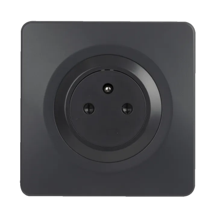 OHMTEC Epure Prise 2P+T 16A Affleurante Gris Anthracite 