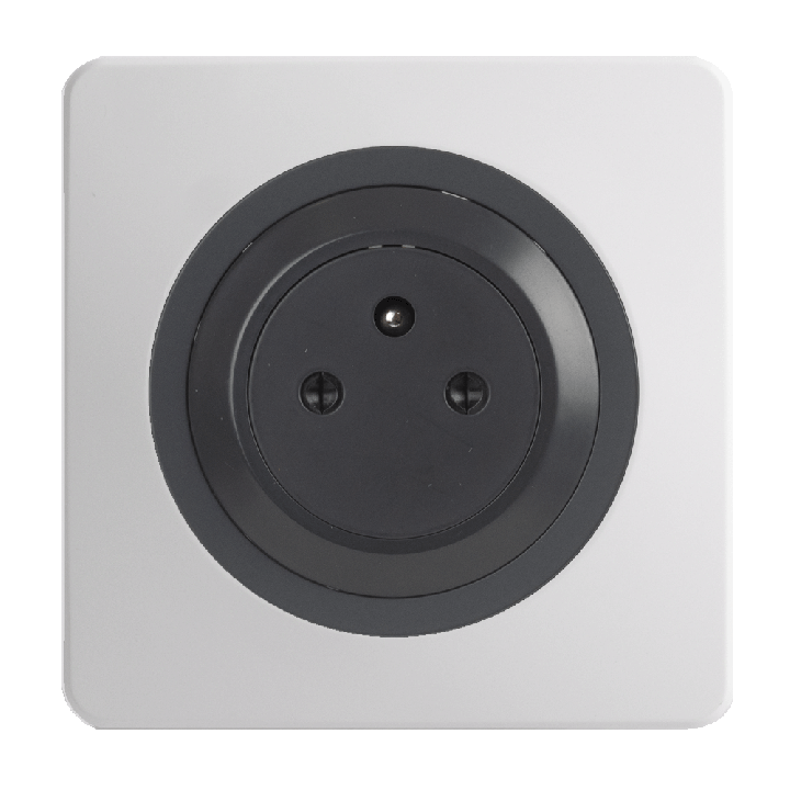 OHMTEC Epure Prise 2P+T 16A Affleurante Gris Anthracite 
