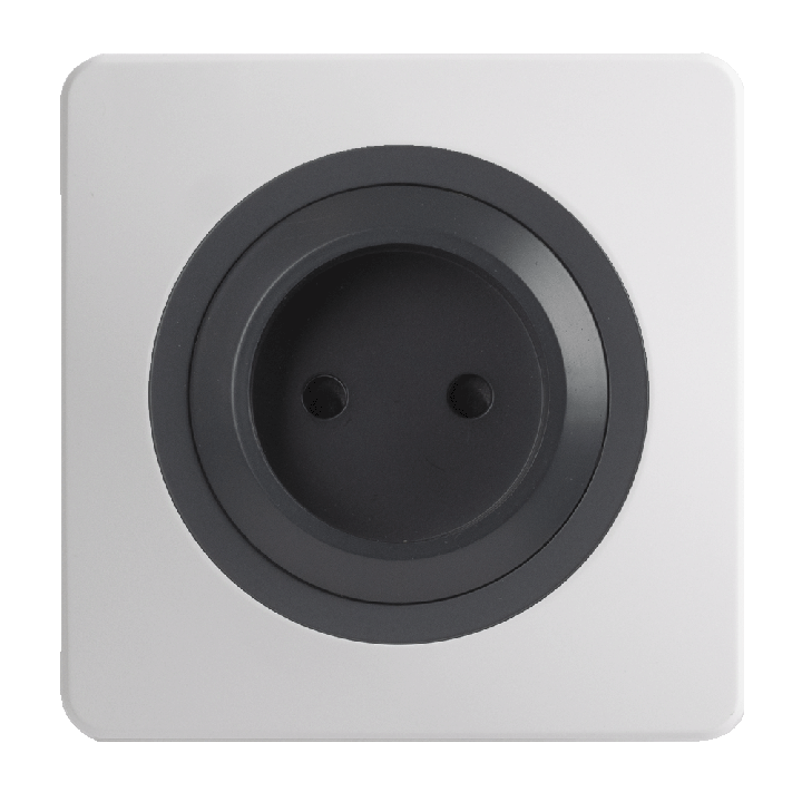 OHMTEC Epure Prise 2 Poles Anthracite 