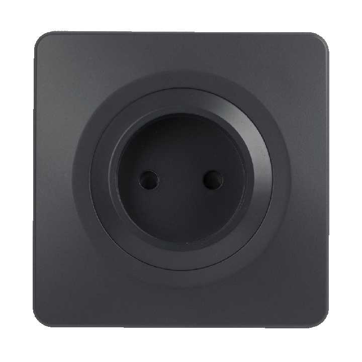 OHMTEC Epure Prise 2 Poles Anthracite 