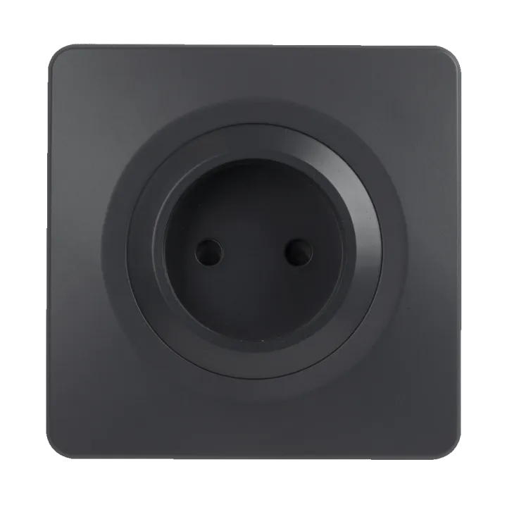 OHMTEC Epure Prise 2 Poles Anthracite 