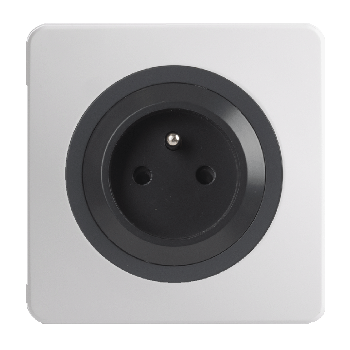 OHMTEC Epure Prise 2P+T Auto Gris Anthracite 
