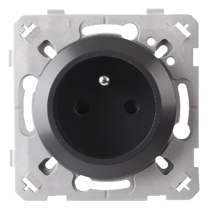Prise 2P+T Auto Gris Anthracite EPURE
