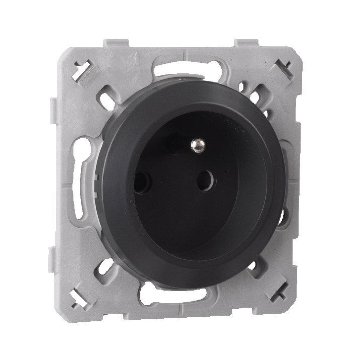 Prise 2P+T Auto Gris Anthracite EPURE