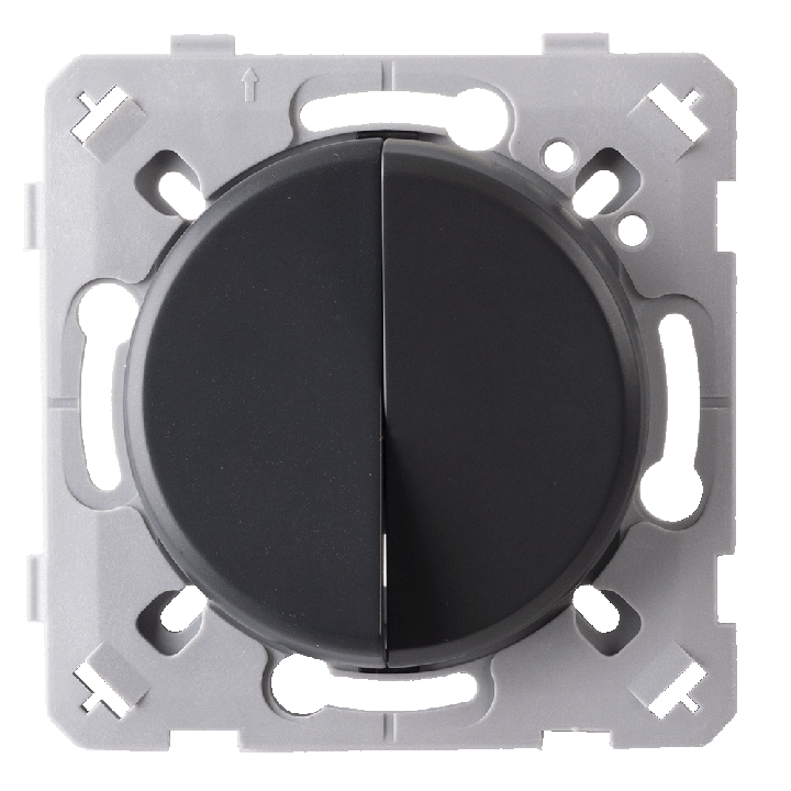 Double Interrupteur Va et vient Anthracite EPURE