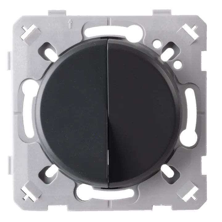 Double Interrupteur Va et vient Anthracite EPURE