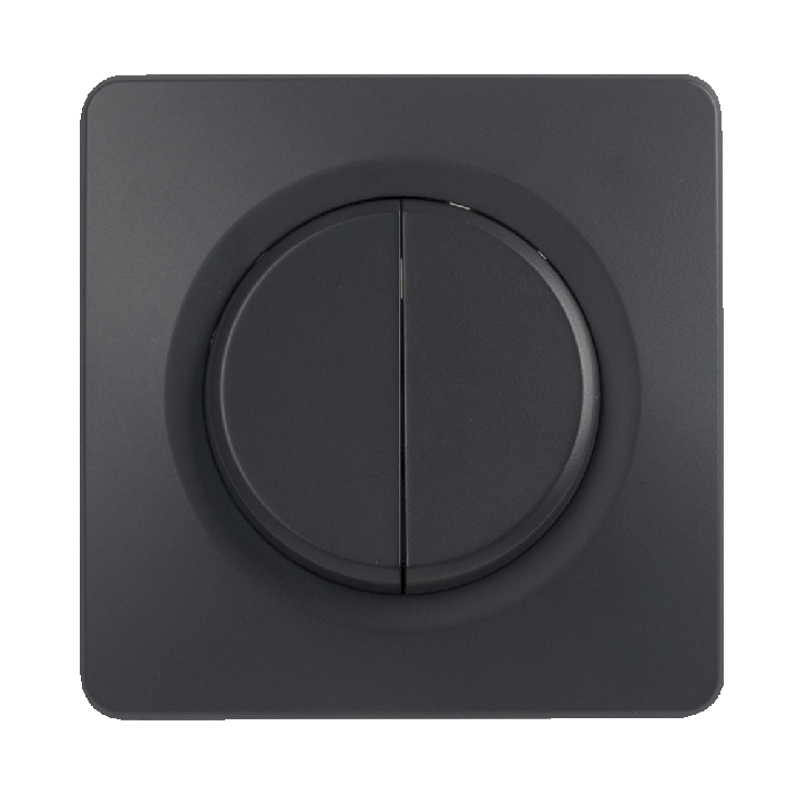 OHMTEC Epure Double Interrupteur Va et vient Anthracite 