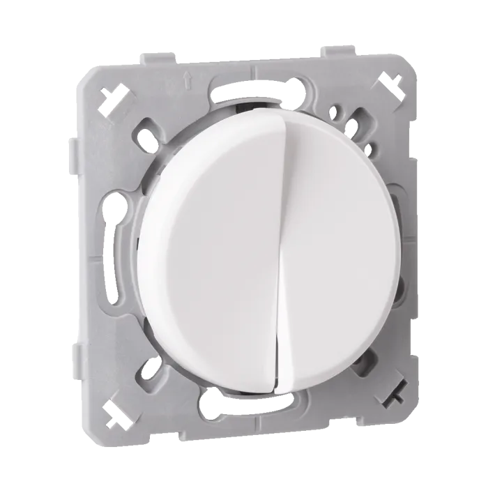 Interrupteur Va et vient + Poussoir Droite Blanc EPURE