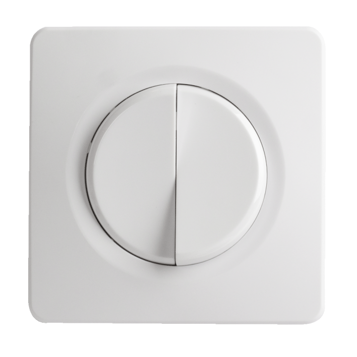 OHMTEC Epure Double interrupteur Va et vient Blanc 