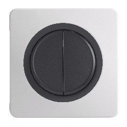 OHMTEC Epure Double Interrupteur Va et vient Anthracite 