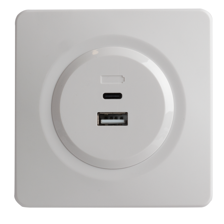 OHMTEC Epure Prise Chargeur Mixte Usb / Usb-C Blanc 
