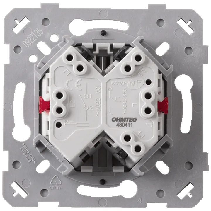 Interrupteur Va et vient + Poussoir Droite Anthracite EPURE