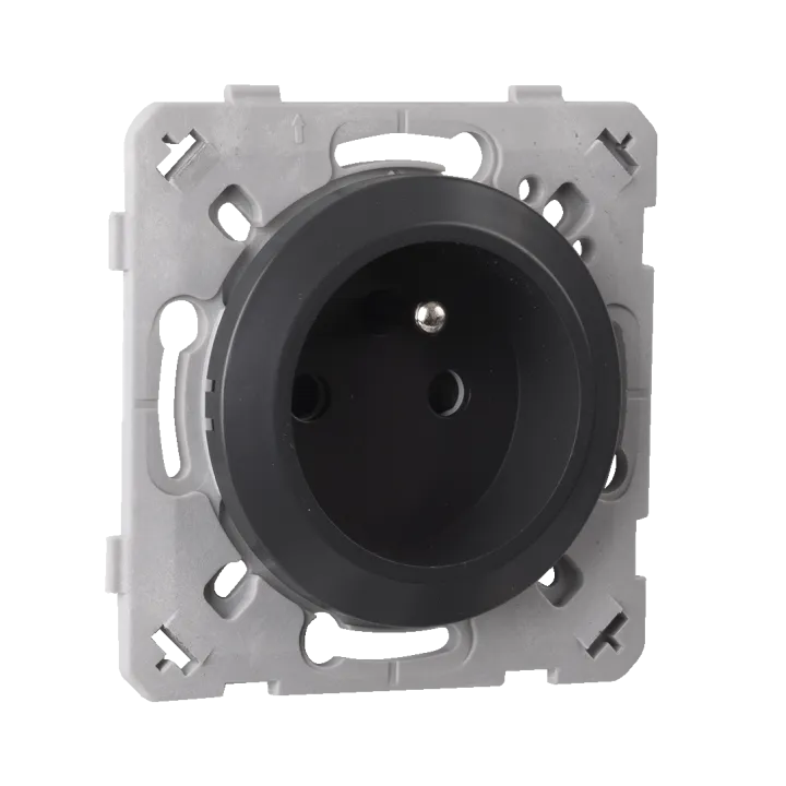 Prise 2P+T Auto Gris Anthracite EPURE