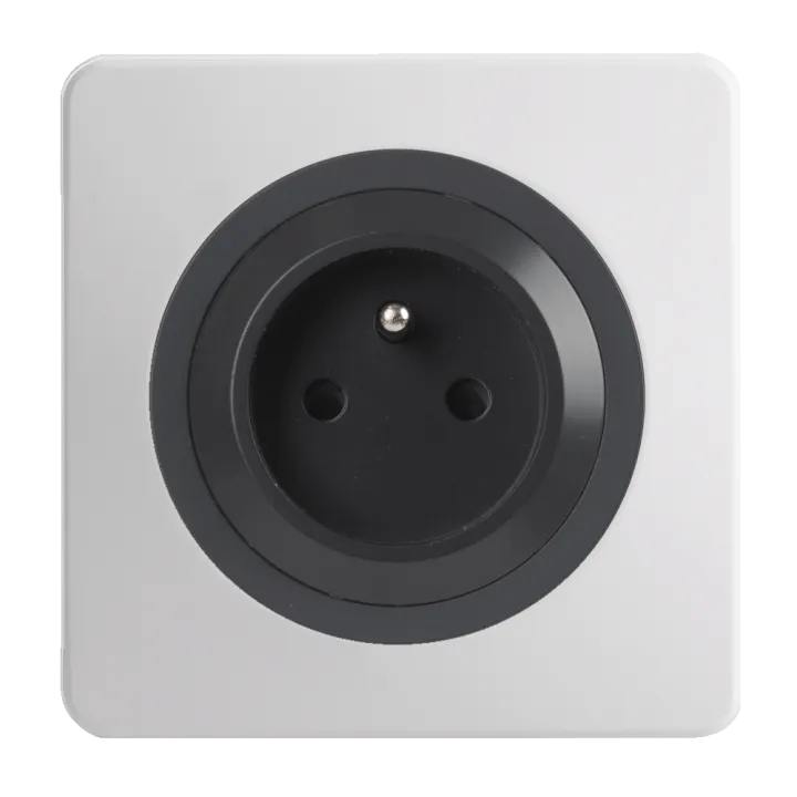 OHMTEC Epure Prise 2P+T Auto Gris Anthracite 