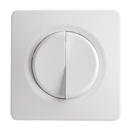 OHMTEC Epure Interrupteur va et vient + poussoir gauche blanc complet