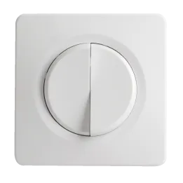 OHMTEC Epure Interrupteur va et vient + poussoir gauche blanc complet