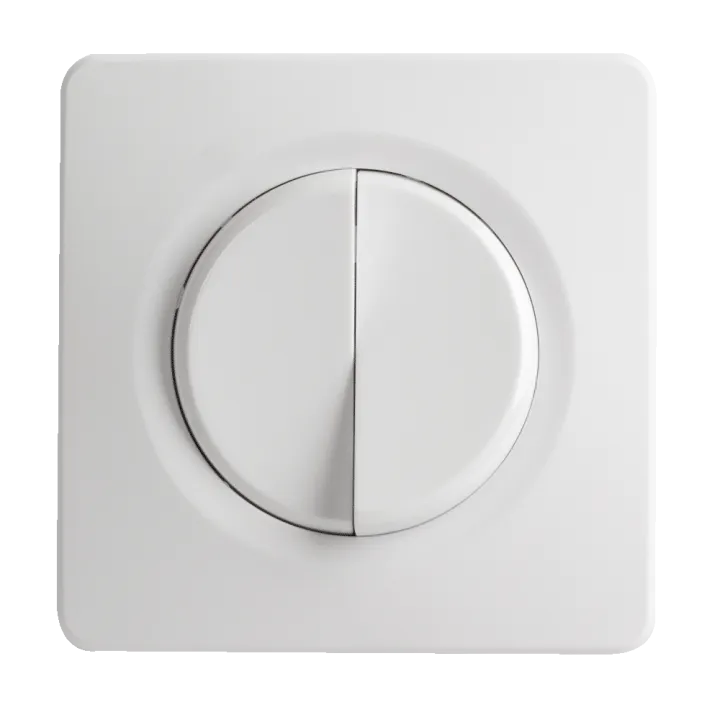 OHMTEC Epure Interrupteur va et vient + poussoir gauche blanc complet