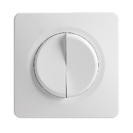 OHMTEC Epure Interrupteur va et vient + poussoir droite blanc complet