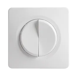 OHMTEC Epure Interrupteur va et vient + poussoir droite blanc complet