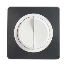 OHMTEC Epure Double interrupteur Va et vient Blanc 