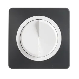 OHMTEC Epure Double interrupteur Va et vient Blanc 