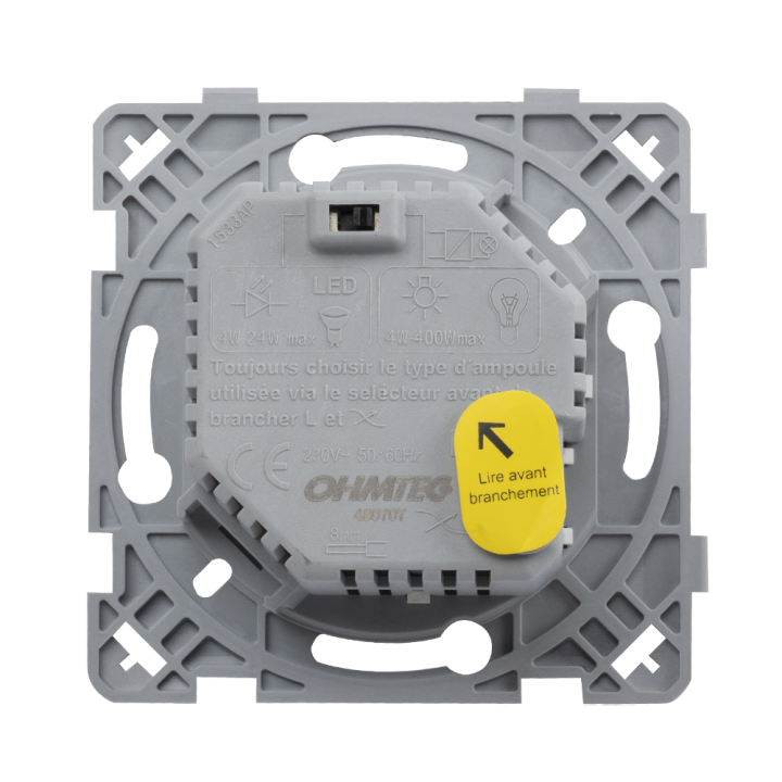 OHMTEC Epure Variateur compatible Led blanc/anthracite complet
