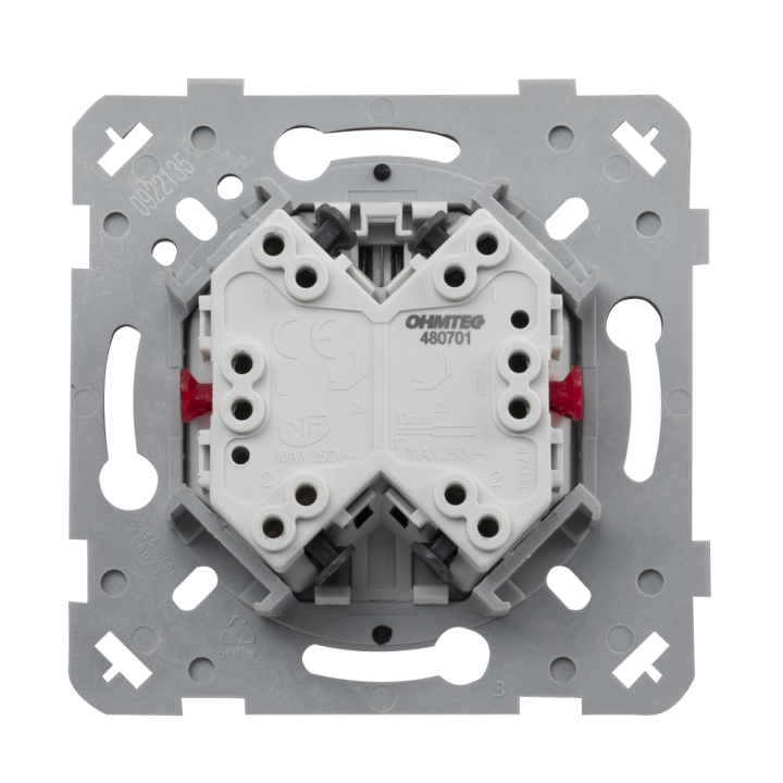 OHMTEC Epure Double Interrupteur Va et vient Anthracite 
