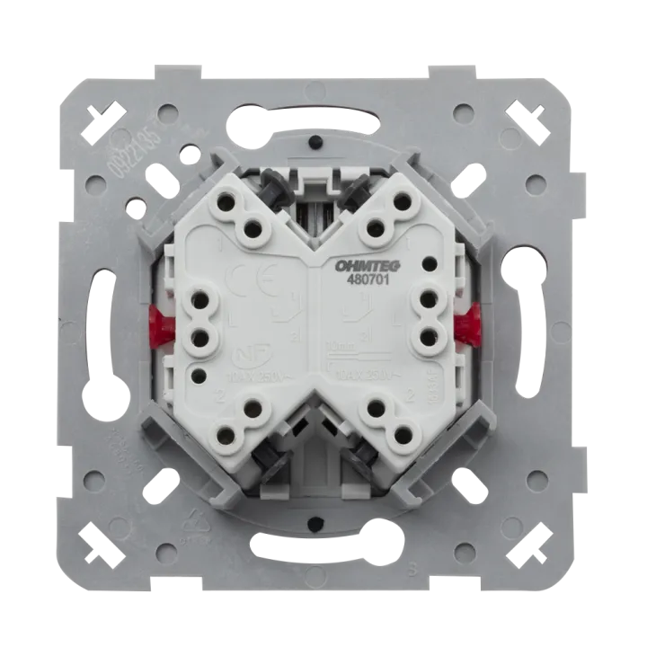 OHMTEC Epure Double Interrupteur Va et vient Anthracite 