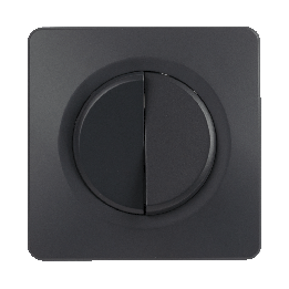 OHMTEC Epure Interrupteur va et vient + poussoir droite anthracite complet