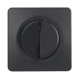 OHMTEC Epure Interrupteur va et vient + poussoir droite anthracite complet