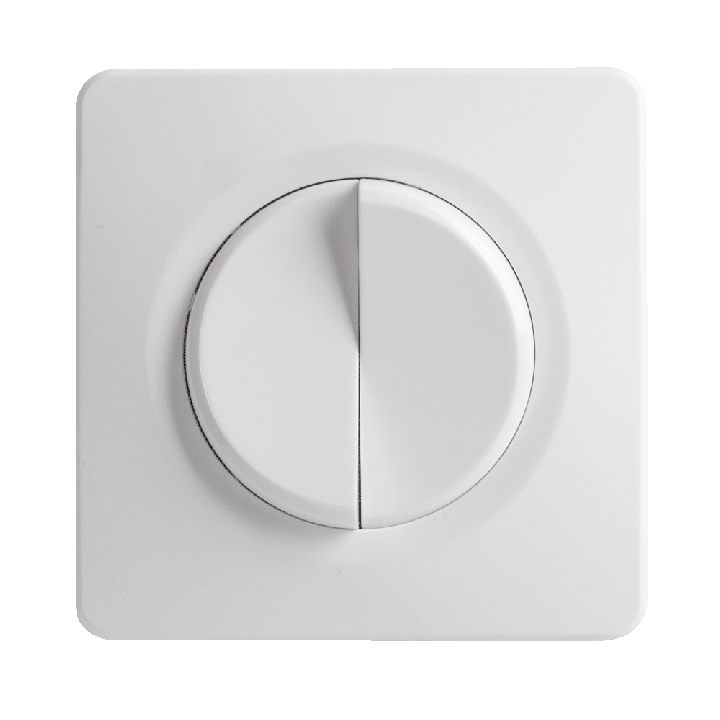 OHMTEC Epure Interrupteur Va et vient + Poussoir Gauche Blanc 