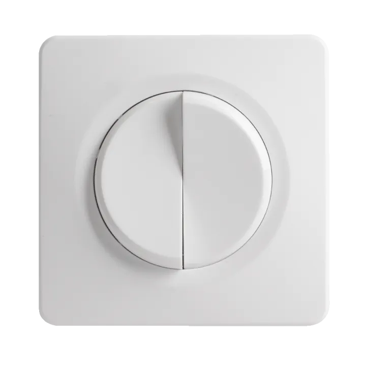 OHMTEC Epure Interrupteur Va et vient + Poussoir Droite Blanc 